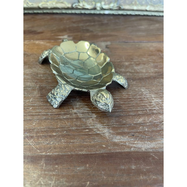 Gold Vintage Turtle Trinket Dish or Ashtray For Sale - Image 8 of 9