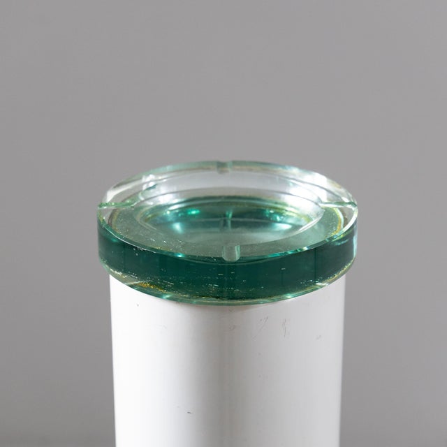 Aqua Illuminated Metal and Glass Ashtray, 1950s For Sale - Image 8 of 13