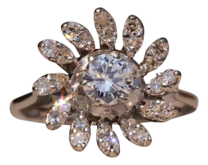 The Mulford Ave: Signed Mid Century Diamond Ring in White Gold