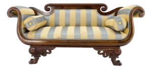 Mint Condition Empire Sofa Sette Loveseat Couch Fine Carved Details Lions Feet