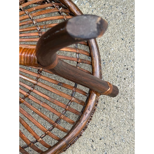 Brown Franco Albini Style Rattan 1960s Fish Trap Table For Sale - Image 8 of 12