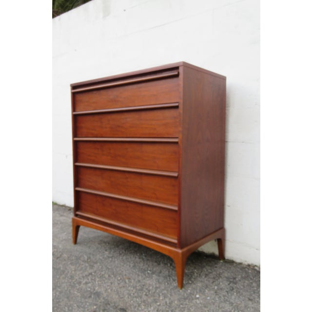 Lane Furniture Mid Century Modern Tall Chest of Drawers 6231 For Sale - Image 9 of 14