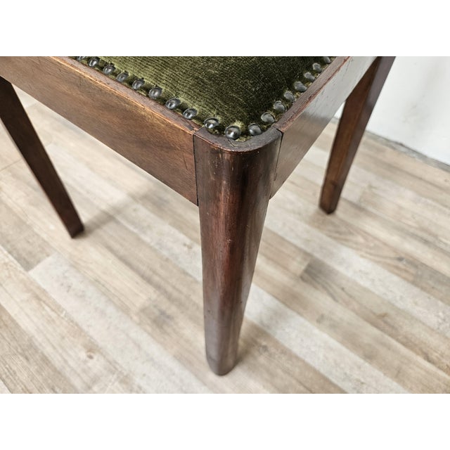 Art Deco Dining Chairs in Walnut and Fabric, 1940, Set of 2 For Sale - Image 10 of 14