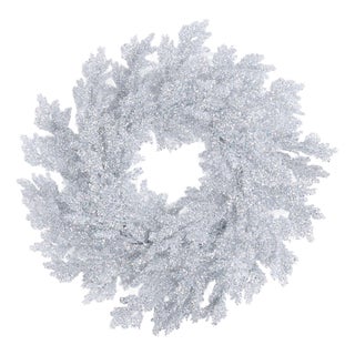Glittered Pine Wreath 24" For Sale