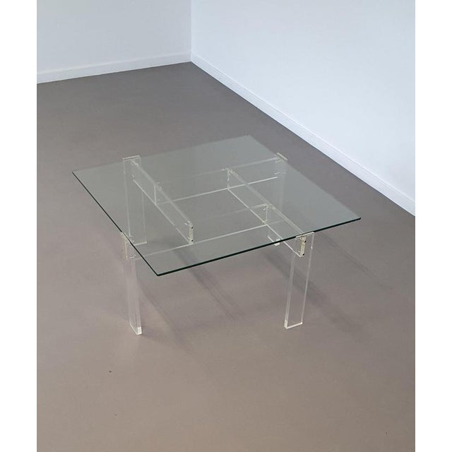 Vintage Acrylic Glass Coffee Table with Glass Top from de Swart For Sale - Image 4 of 8