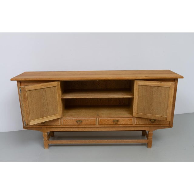 Mid-Century Brutalist Danish Oak Sideboard by Henning Kjærnulf for EG, 1960s For Sale - Image 9 of 18
