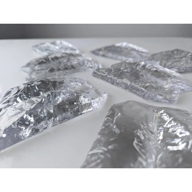 Ice Glass Crystals Ceiling Lamps by J. T. Kalmar for Kalmar Franken, 1960s, Set of 8 For Sale - Image 4 of 6