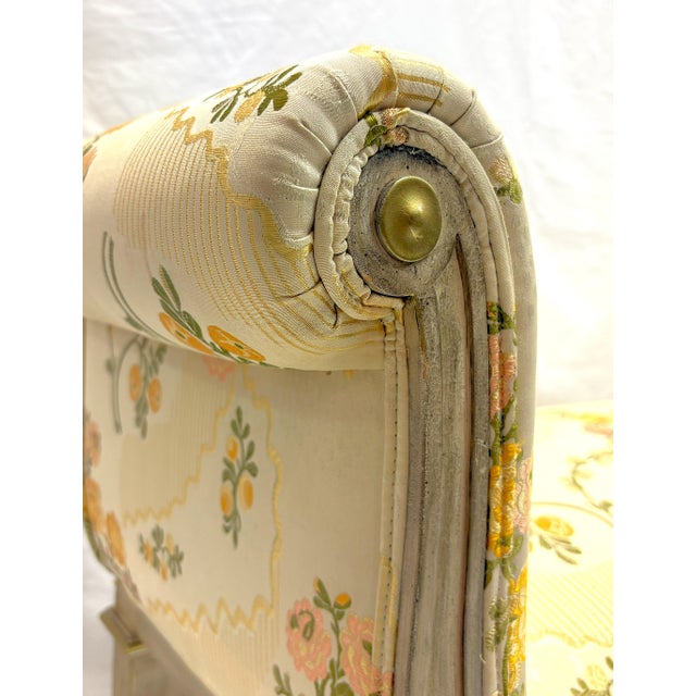Vintage Francisco Hurtado Rolled Arm Upholstered Bench Made in Spain For Sale - Image 9 of 15