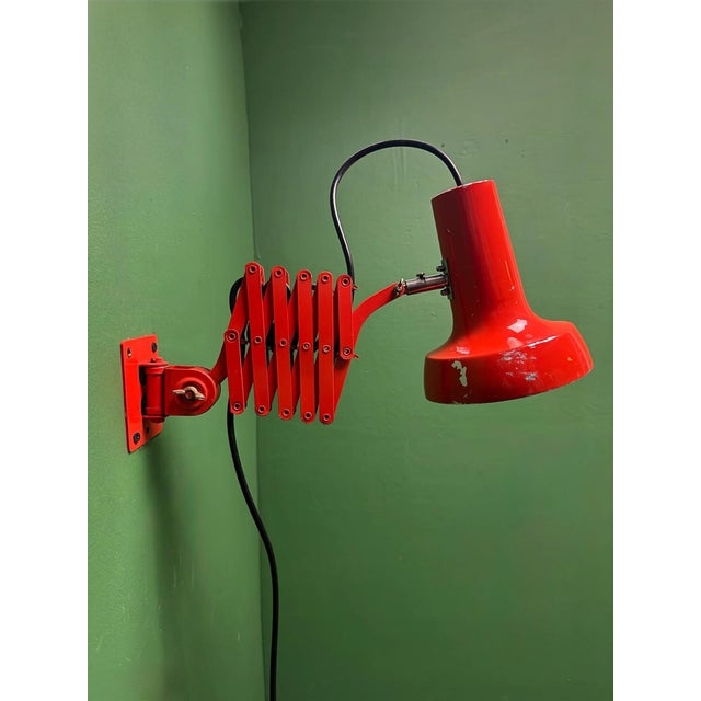 Bright Orange Scissor Lamps by SIS, Germany, 1970s For Sale - Image 10 of 10