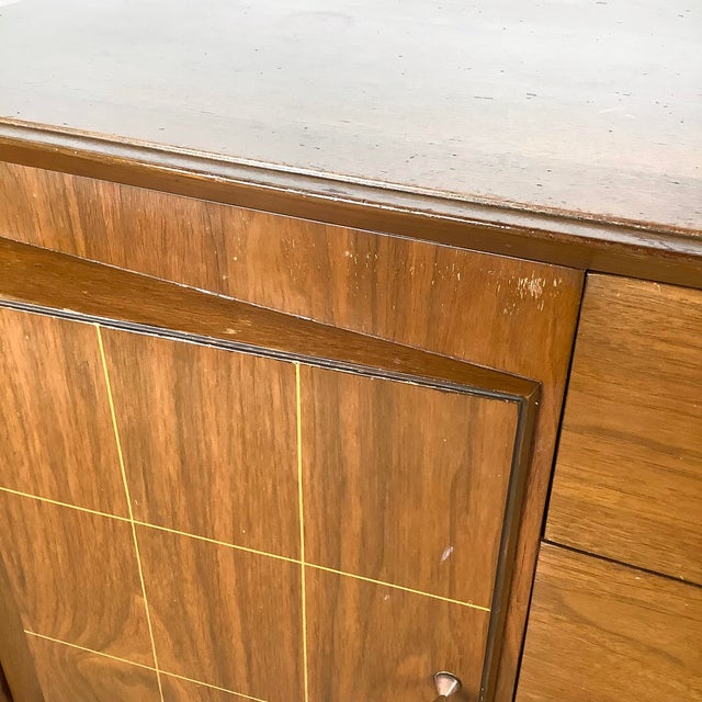 Mid 20th Century Modern Walnut Nine Drawer Dresser For Sale - Image 9 of 12