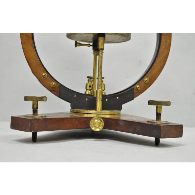 Antique Victorian Wood & Brass Tangent Galvanometer Lab Electrical Equipment For Sale - Image 11 of 17