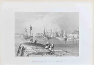 W. H.Bartlett, Entrance to the Port of Dundee, Etching, 1845