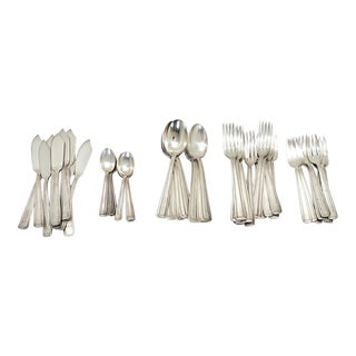 French Partial Silverplate Fish Cutlery Service - 58 Pieces For Sale