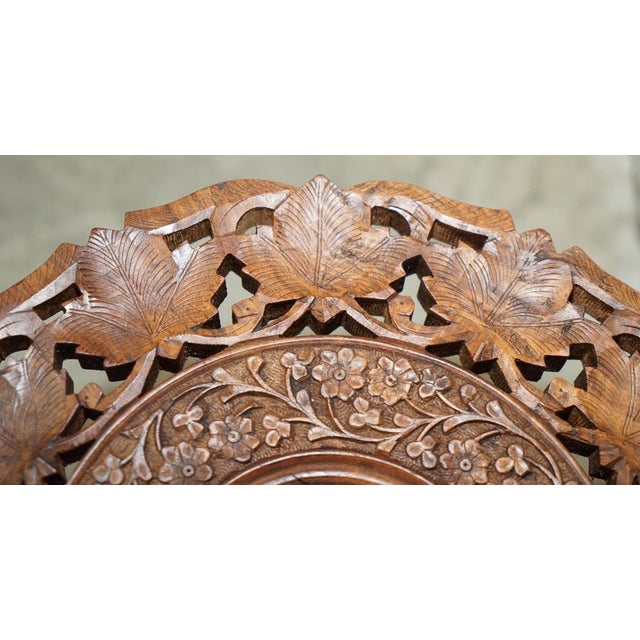 Antique Burmese Carved Rosewood Octagonal Folding Table For Sale - Image 17 of 18
