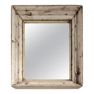 Early 20Thc Original White Painted Frame Wall Mirror