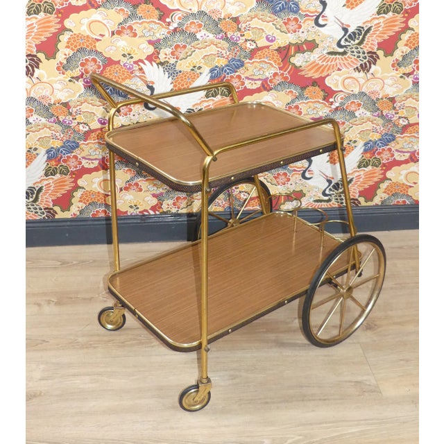 Formica and Brass Bar Cart, 1960s For Sale - Image 11 of 11
