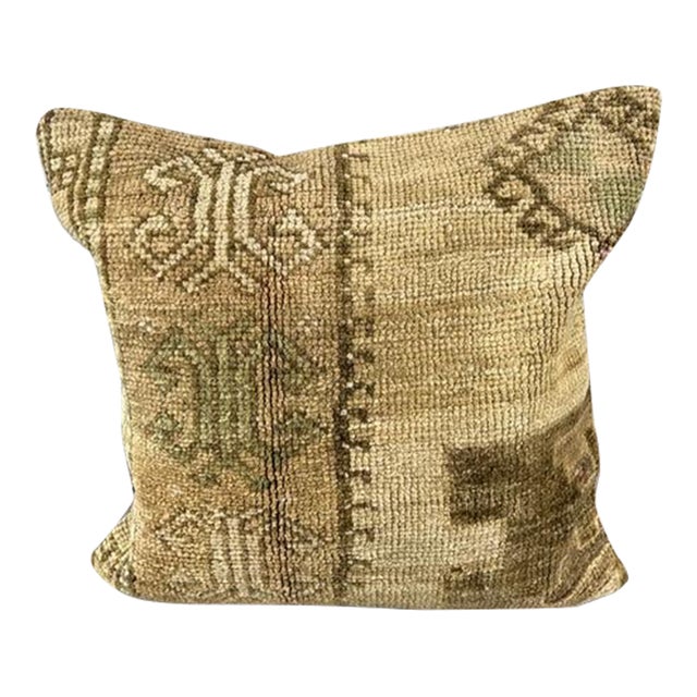 20 x 20 Rug Pillow Ottoman Elysian Turkish Pillow Cushion Cover For Sale