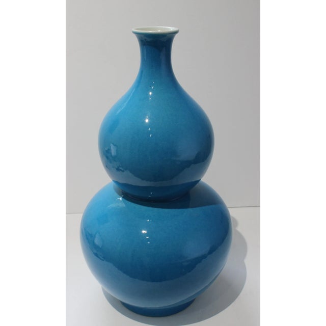 Double Gourd Vase 2ft High Turquoise For Sale In Miami - Image 6 of 13
