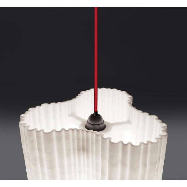 Stone Stripes A6 Decorative Hanging Lamp in Afyon White Marble by Bufalini Marmi For Sale - Image 7 of 13