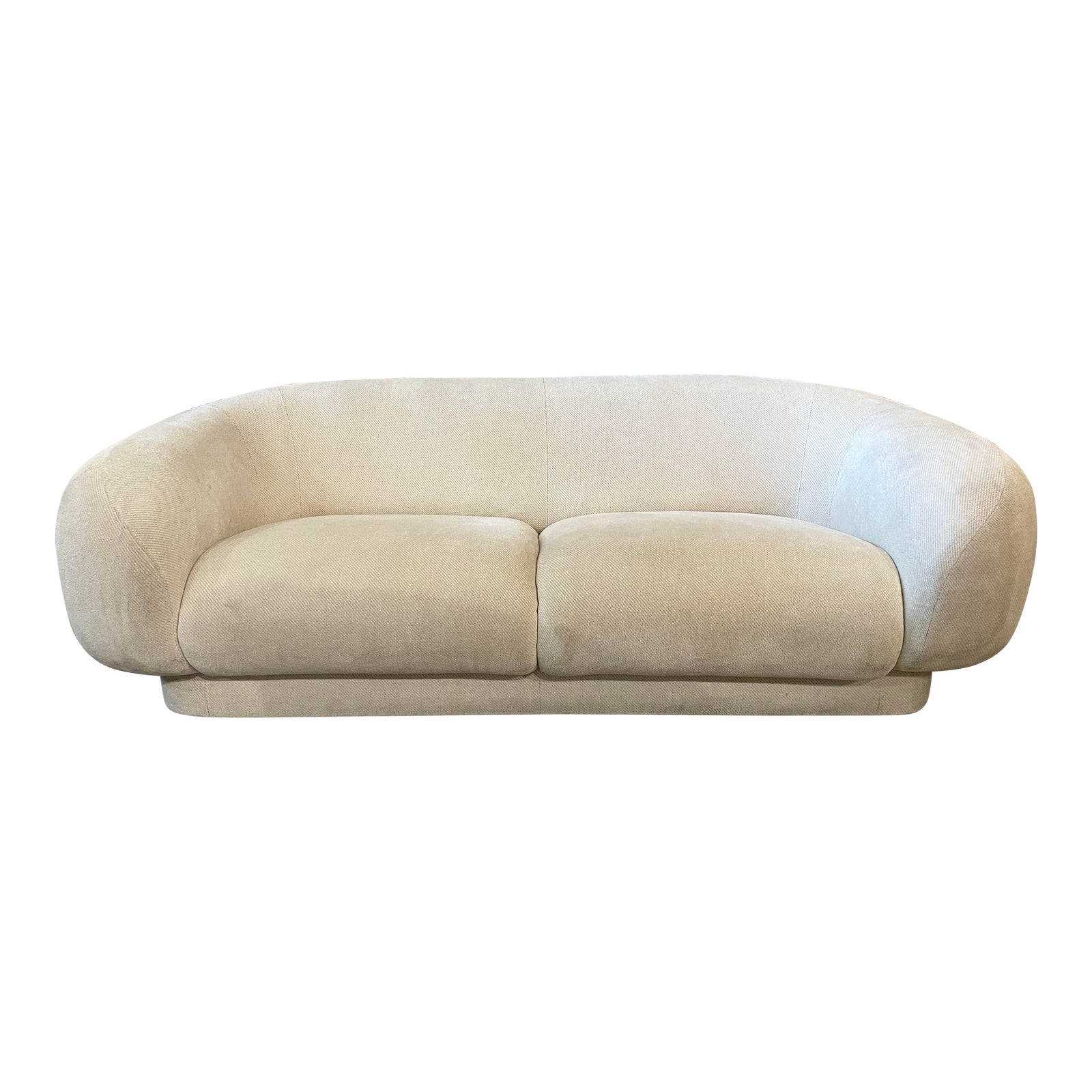 Directional Post Modern Sofa With Rounded Arms Chairish
