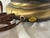 Brass 1960s French Neoclassical 3-Arm Brass Bouillotte Table Lamp With Pierced Tole Shade For Sale - Image 8 of 12