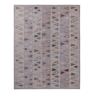 Rug & Kilim’s Scandinavian Geometric Purple & Blue Outdoor Rug - 5'x8' For Sale