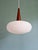 Vintage Pendant Light in White Opaline and Teak, 1960 For Sale - Image 12 of 12