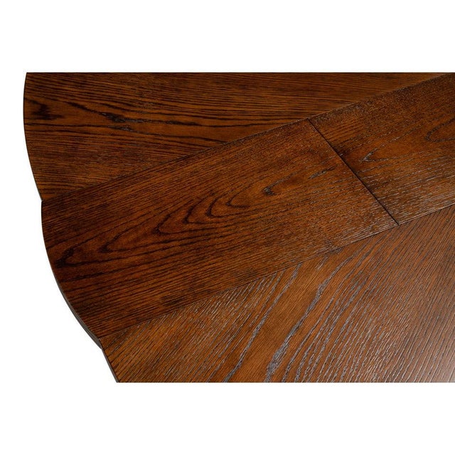 Transitional Round Jupe Dining Table, Large – Warm Brown Oak For Sale - Image 11 of 12
