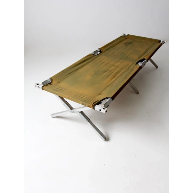 Metal Vintage X Frame Cot For Sale - Image 7 of 13