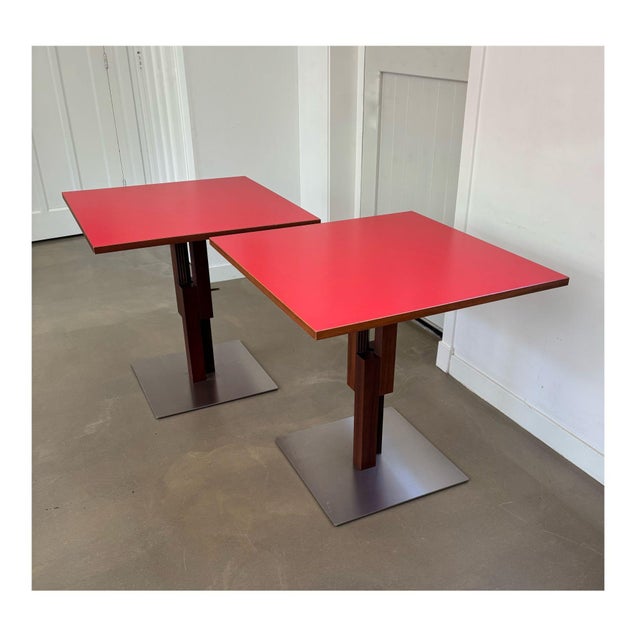 Metal Adjustable Side Tables by Bernard Vuarnesson, 1990s, Set of 2 For Sale - Image 7 of 17