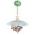 1950’s Italian Tole Chandelier With Murano Glass Shade Porcelain Flowers For Sale