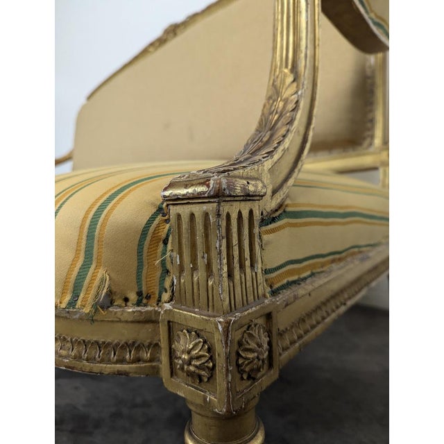 Napoleon III Louis XVI Style Sofa in Gilded Wood For Sale - Image 11 of 12