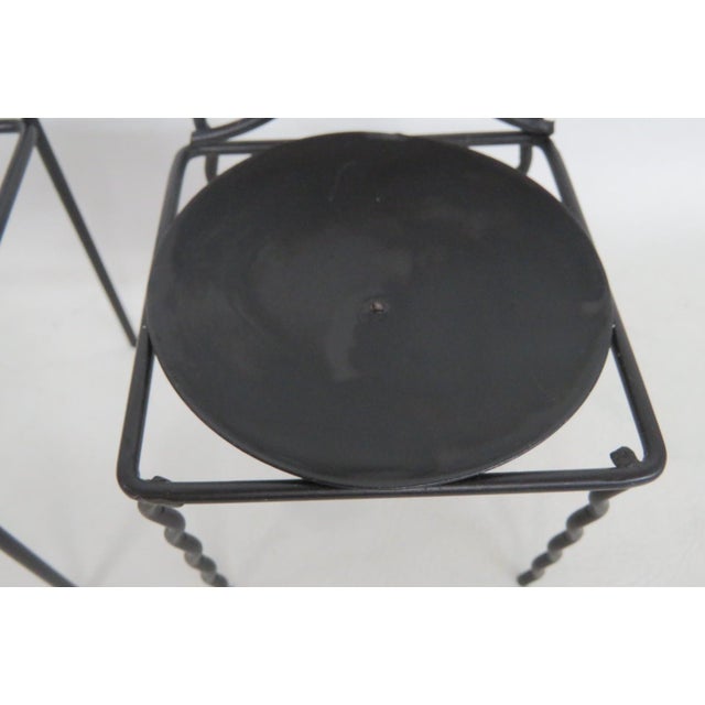 Metal Candle Holders Pair of 2 Decorative Chair Wire Design Black Finish 5037b For Sale - Image 10 of 14