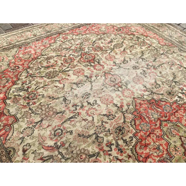 Textile Oversized Antique Oushak Rug - 100" X 154" For Sale - Image 7 of 11