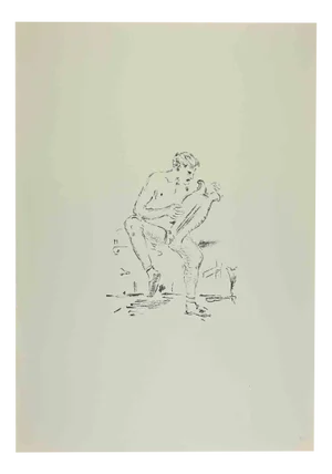 Filippo De Pisis, The Citaredo, Lithograph, 1968
