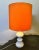 Midcentury Modern Danish Ceramic Table Lamp with Orange Shade, 1970s For Sale - Image 10 of 12