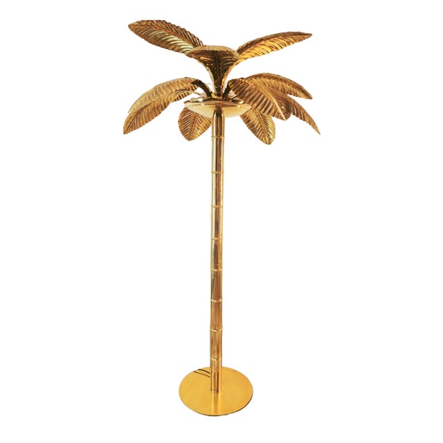 Brass 12-Light Palm Floor Lamp, 1970s For Sale