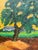 Vintage Van Gogh-Style Impressionist Landscape Oil on Canvas Painting For Sale - Image 4 of 17