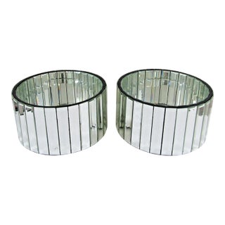 Matching Pair of Howard Elliott 99176 Prism Mirror Round Wall Decor Planter For Sale