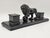 This 19th C Victorian Cast Iron Lion Double Inkwell Desk Set is a unique piece that exudes vintage charm and...