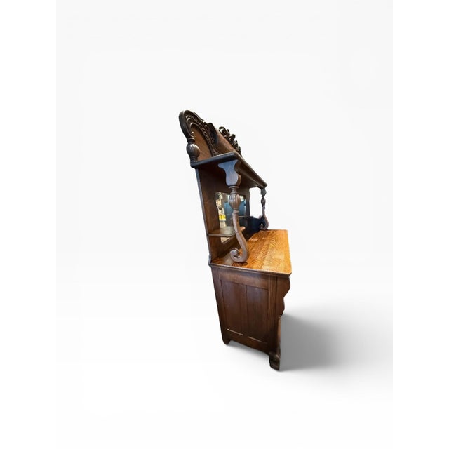 Late 19th Century Tiger Oak Huntboard Hutch Cabinet For Sale - Image 4 of 18