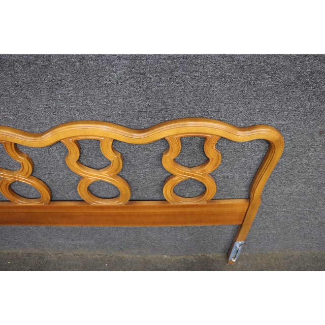 Brown French Provincial King Headboard With Openwork Scroll Detail For Sale - Image 8 of 8