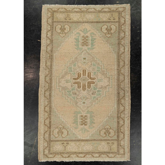 Brown Turkish Mini Rug Oriental Hand Knotted Vintage Rug 1'10" x 3'2" #21006 For Sale - Image 8 of 8