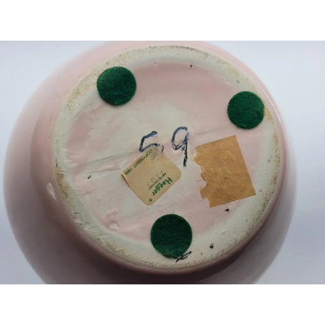 1980s Post Modern Haeger Pink Raised Floral Design Vase For Sale - Image 9 of 11