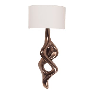Amorph Nomi Sconces in Dark Bronze Finish With Ivory Silk Shade