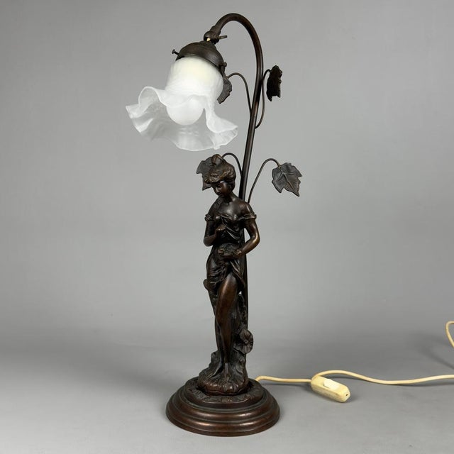 Table Lamp in Bronze by Farlel Moreau Liberty, 1950 For Sale - Image 4 of 17