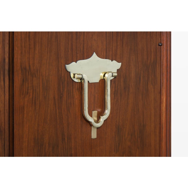 Vintage Walnut Tambour Door Credenza by Bert England for John Widdicomb For Sale - Image 9 of 15