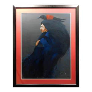 1990s "Blue Raven" Frank Howell Serigraph on Paper, Framed