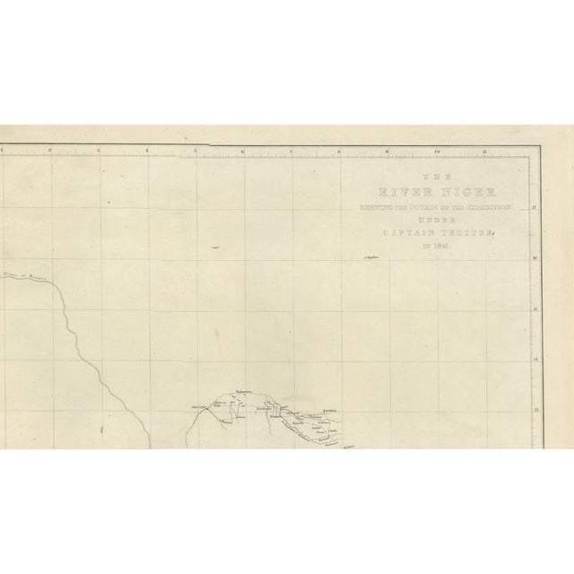 This large and finely detailed mid-19th century map charts the course of the River Niger, illustrating the route of the...