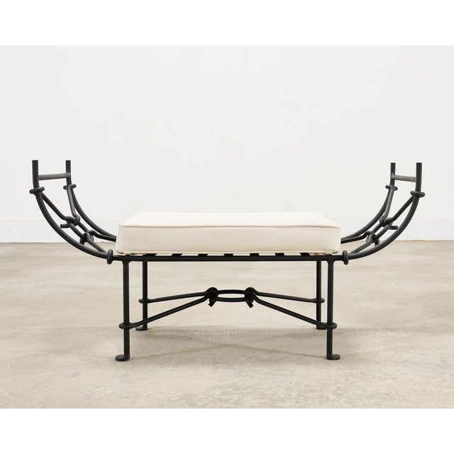 Neoclassical Style Horned Aluminum Bench After Diego Giacometti For Sale - Image 18 of 18